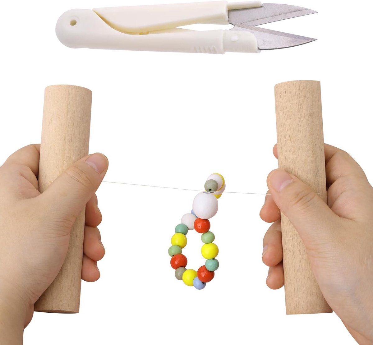 2 Stuks Knopentangen voor Siliconen Kralen, Houtverstevigingsgereedschap voor Kralen, Knopen en Ambachten, Ideaal voor Armbanden en Sleutelhangers maken
