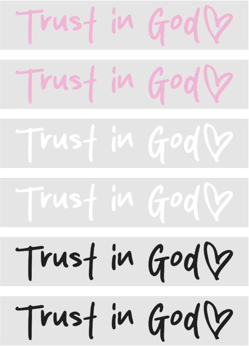 6 stuks 3,5 x 0,6 cm achteruitkijkspiegelstickers - Trust in God autostickers - duurzame waterdichte spiegelstickers - inspirerende auto-accessoires voor auto's, vrachtwagens, motorfietsen (gemengde
