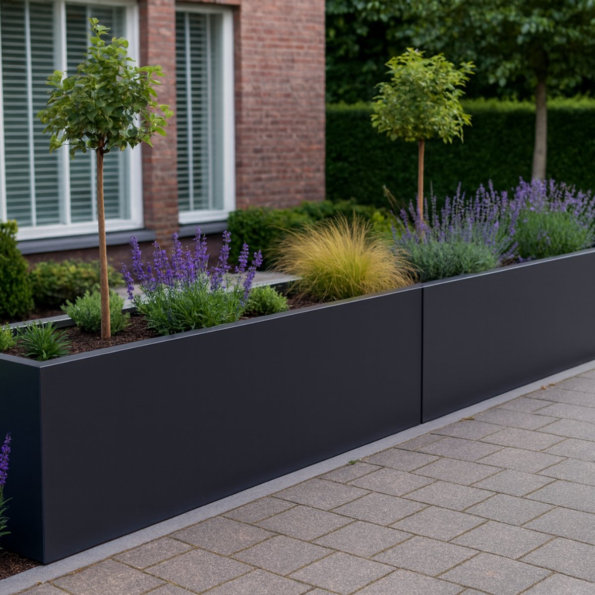 STEAEL VARNI – Stalen Plantenbak – 80 x 40 x 40 cm – Zwart