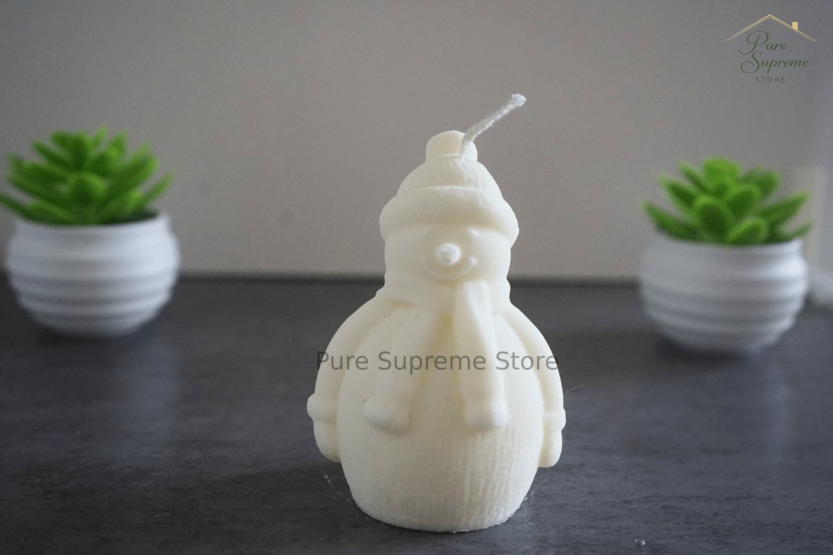 Decoratie kaars sneeuwpop | Kerst | Handgemaakt