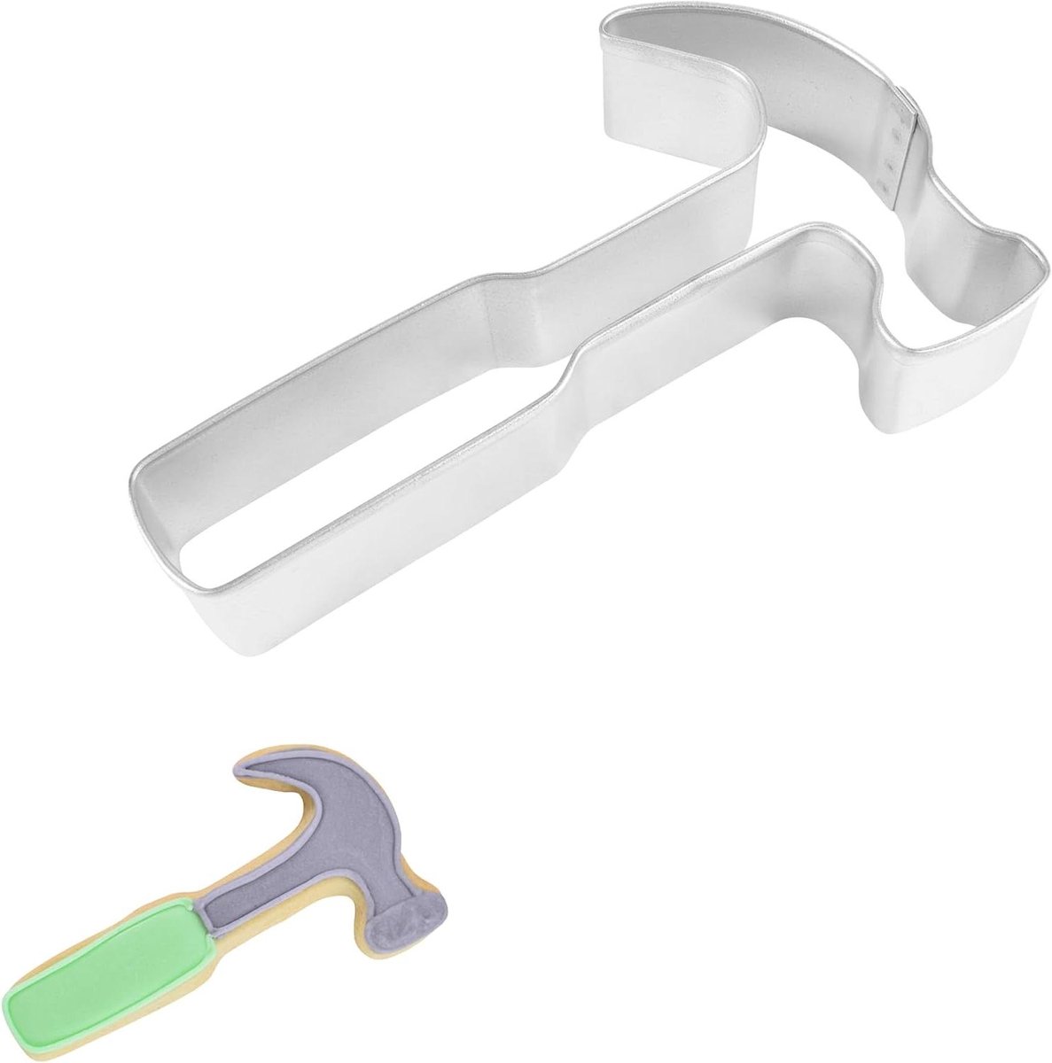 Koekjesvorm Hamer - Deegsnijder Rond - Kerstkoekjes Bakken - Tinplated Staal - 11.5 cm - Zilver