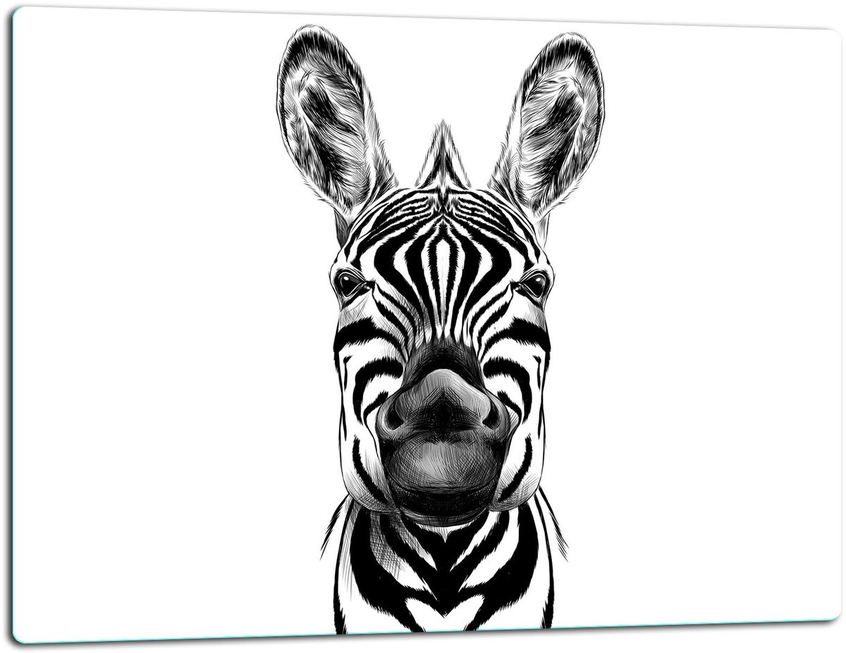 TMK ArtDeko - Snijplank - 52x40cm - Glas - Zebradesign