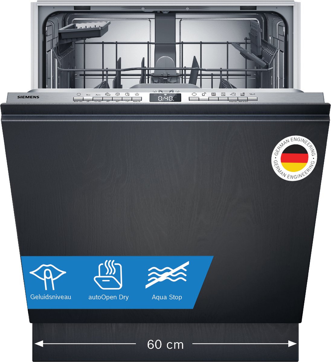 Bol.com Siemens SN63EX04TE - iQ300 - Inbouwvaatwasser - 60 cm - Energielabel B - Home Connect - varioSpeed Plus je vaat tot wel ... aanbieding