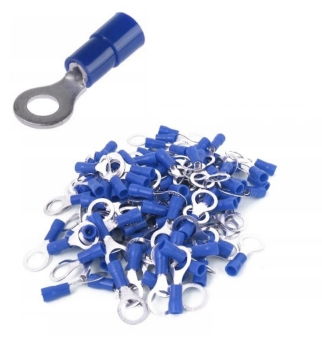 Trytyt TIKO - Geïsoleerde Kabeloogjes - Metrische Draad: 8,4 mm - Blauw - 100 stuks