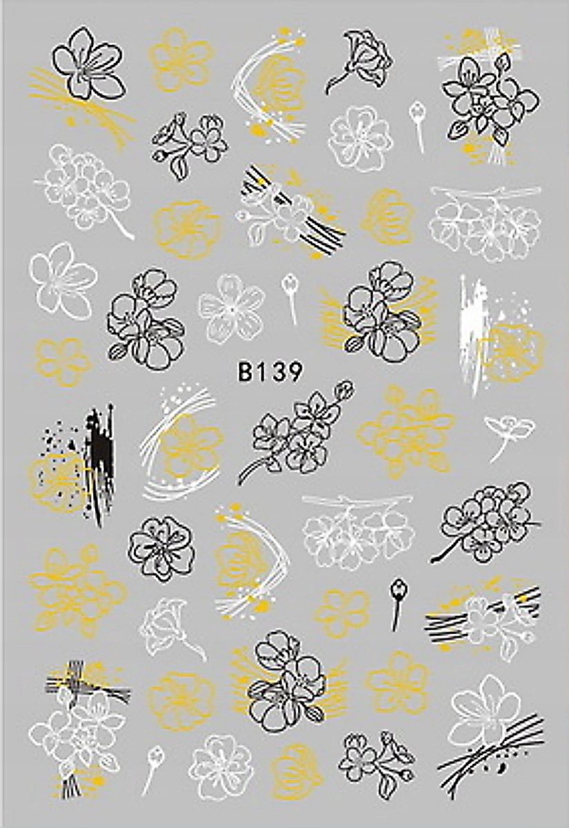 Frezarkowo - Zelfklevende Nagelstickers - Bloemen - 1 stuk - 9,5 x 6,5 cm
