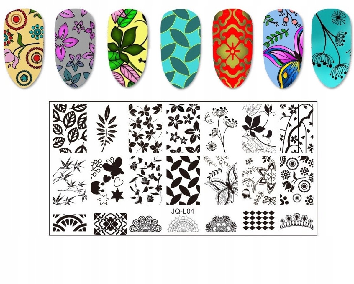 Born Pretty - Stempelplaat - JQ-L04 - Mandala - Kleurig - Herbruikbaar