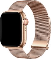 Premium Milanees bandje - Geschikt voor Apple Watch 1, 2, 3, 4, 5, 6, 7, 8, 9, 10, 11, SE, Ultra (2 / 3) - 44/45/46/49 mm - Rose Gold