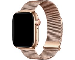 Premium Milanees bandje - Geschikt voor Apple Watch 44/45/46/49mm (Series 12/11/10), (Ultra 4/3/2), (Series 7/8/9), (Series 4/5/6, SE 1/2/3) - Nikkelvrij - Rose Gold