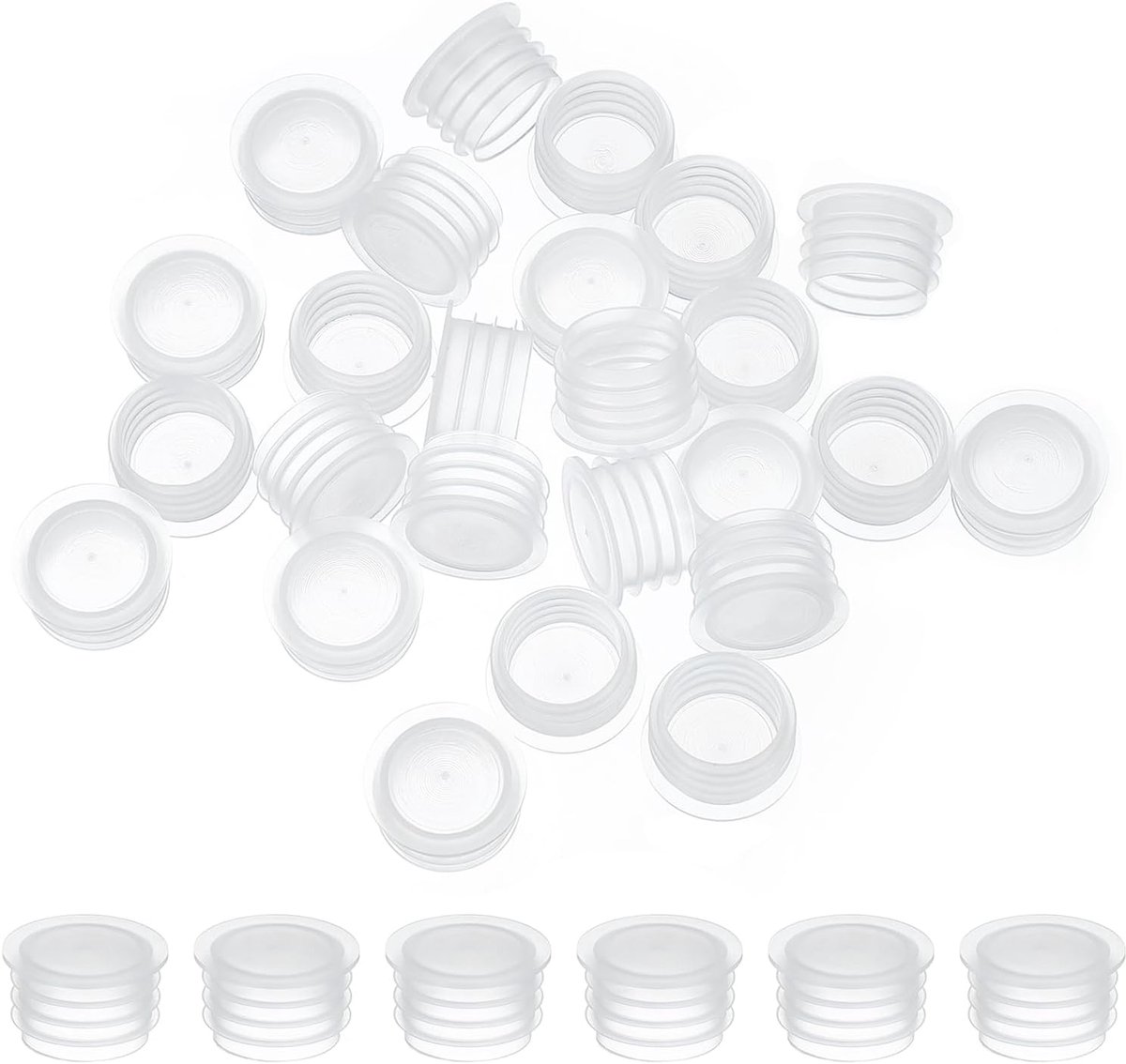 Salt en Pepper Shaker Stoppers - 15mm/0.59" - 25pcs Plastic Salt Shaker Plug Vervanging - Herbruikbare Transparante Ronde Eindkap voor Potten Flessen Pijpen