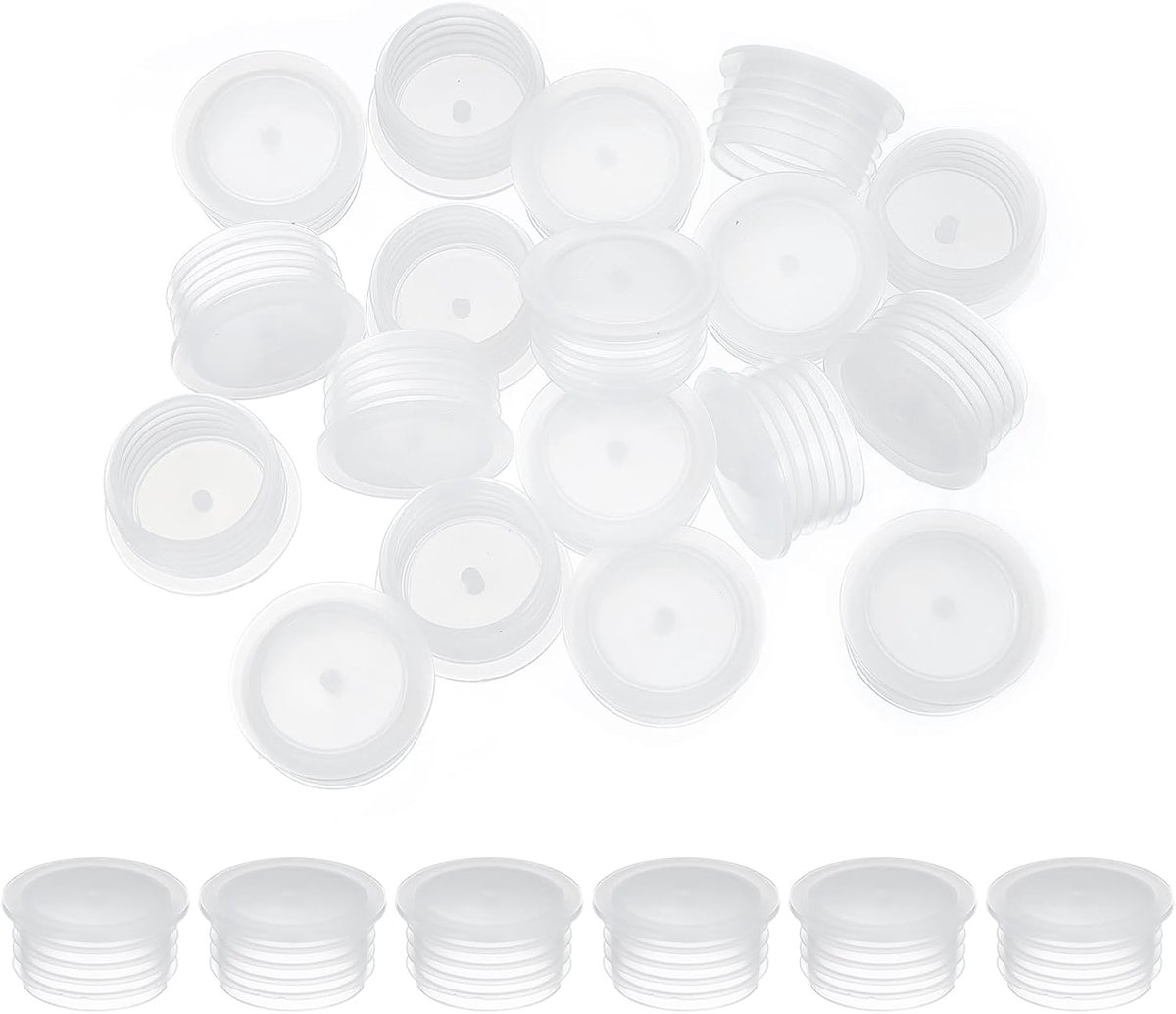Salt en Pepper Shaker Stoppers 27mm/1.06" - 25pcs Plastic Salt Shaker Plug Vervanging - Herbruikbare Heldere Ronde Eindkap voor Potten Flessen Pijpen