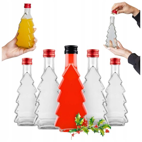 Bimberek Serie - Glazen Kerstboomfles - 250ml - Zonder Kleur - Decoratieve Sluiting van Merkloos — afbeelding 2