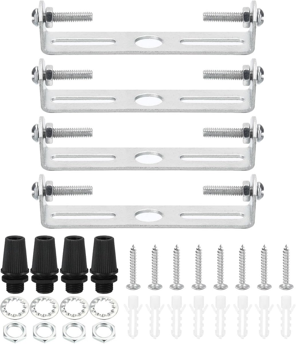 85mm plafondlichtplaat kit - 4-set lampen montagebeugel - staal kruisstrip voor thuis kantoor hanglamp wand met schroef moer en ring