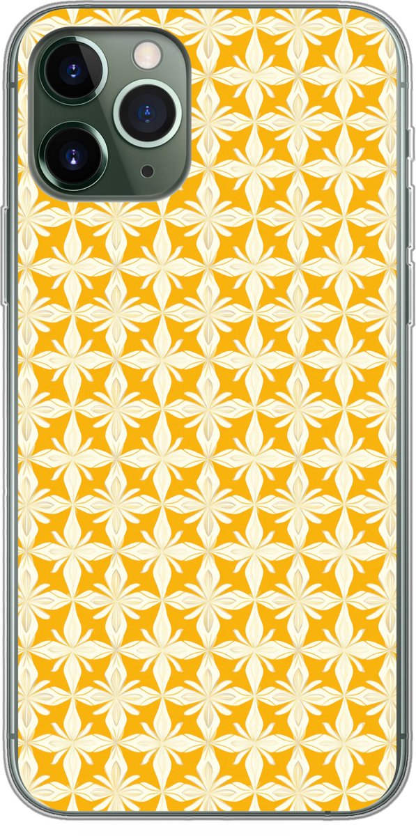 Telefoonhoesje Geschikt voor iPhone 11 Pro hoesje - Patroon - Retro - Geel - Siliconen Telefoonhoesje Telefoonhoesje