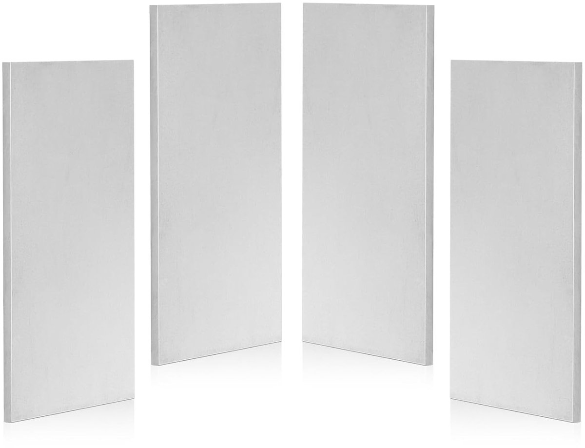 Set of 4 15N20 Steel voor Mes Maken - 10.5 x 2.5 x 2.5 cm - Koud Gewalst Afgelakt Staal voor DIY en Professioneel gebruik - Stalen Staven