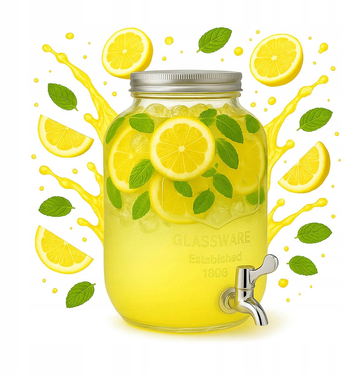Bimberek - Drankdispenser - 4L Sieraad - Glas - Voor Feestjes