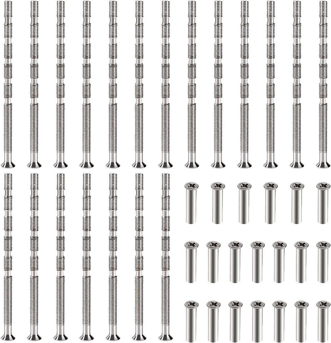 Socket schroeven met mouwen, verzinkte stalen verbinding, afbreekschroeven voor deurhandgrepen, lades en kasten, verpakking van 20 stuks