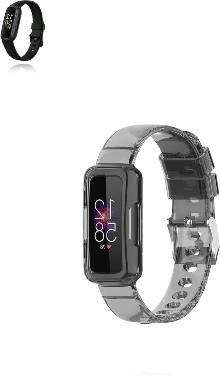 Armband Fitbit Inspire 3 - Horlogeband TPU - Sport en Dagelijks - Huidvriendelijk Materiaal - N.v.t. - Transparant Zwart