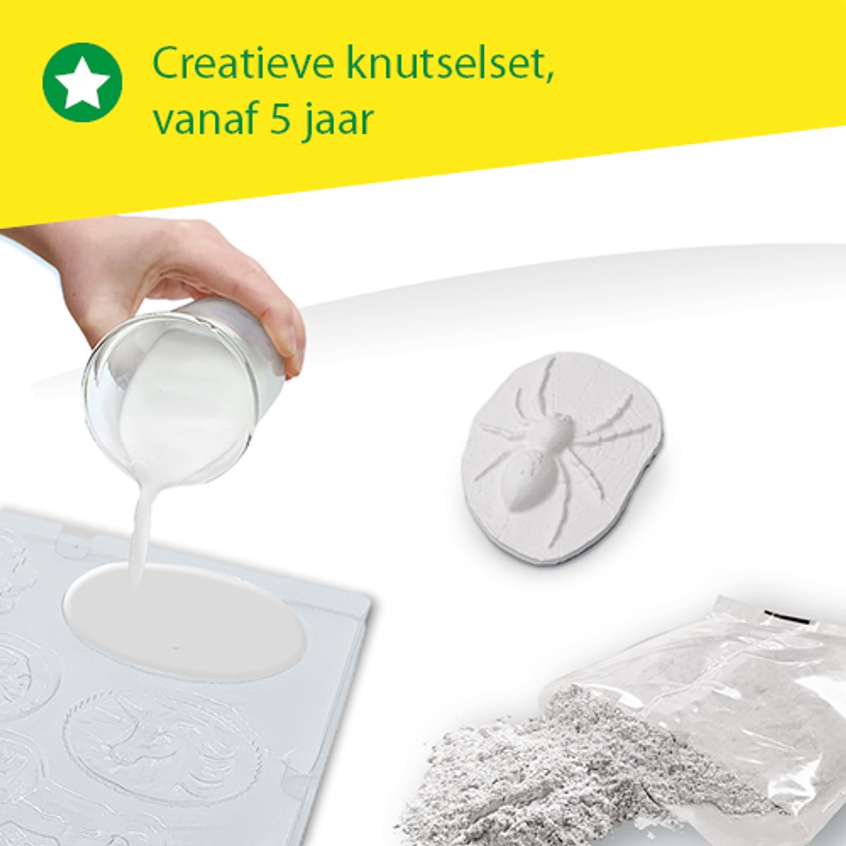 SES Creative - Gips Gieten en schilderen - Enge beesten - sneldrogend - gips gieten - met vormpjes, gips, (glow in the dark) verf en penseel - knutselen jongens — afbeelding 5