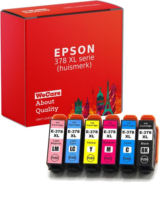 6-pack | Geschikt voor Epson 378XL inktcartridges - XP 8500 - 8505 - 8600 - 8605 - 8700