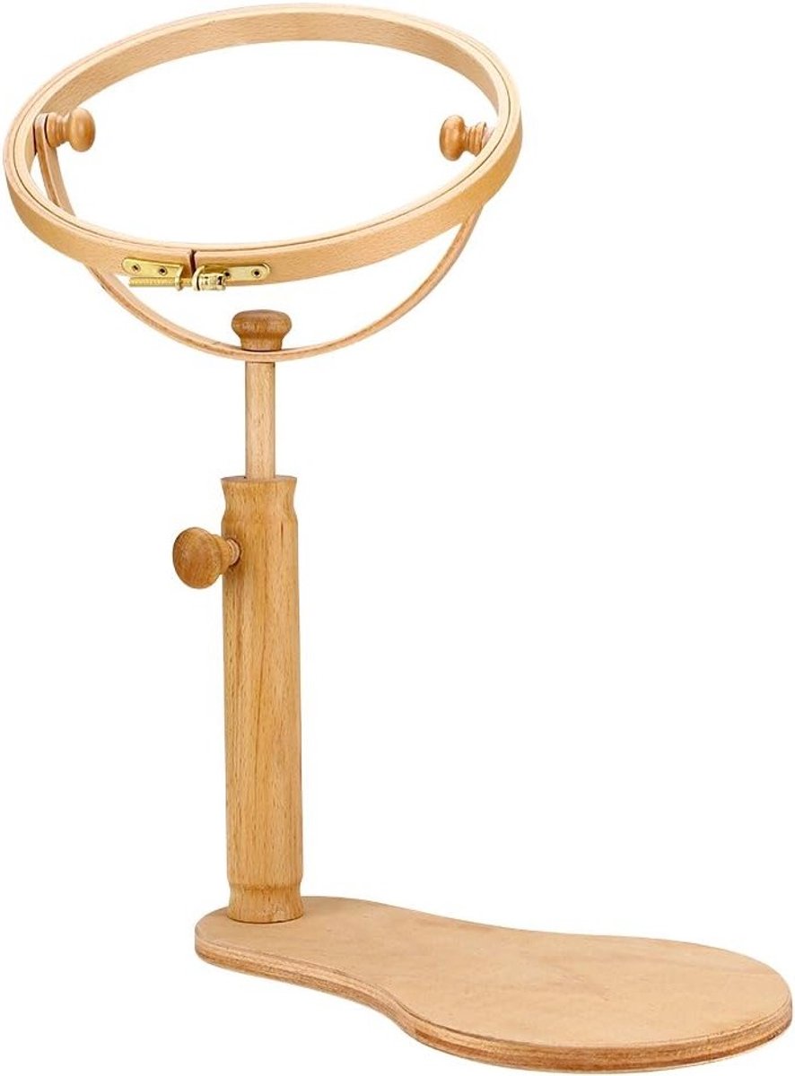 Verstelbare Houten Borduurhoepel voor Handwerken - Perfect voor Borduren, Cross Stitch en Naaiwerk - 21mm Cirkelvormig Frame