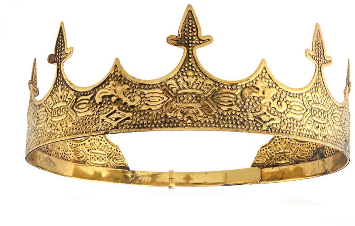 JeiibrZui Kroon Haaraccessoires Koninklijke Diadeem Heren - 58-62 Cm Omtrek - 1 Stuk Metaal Tiara - Donker Goud Voor Halloween Kostuum Feest