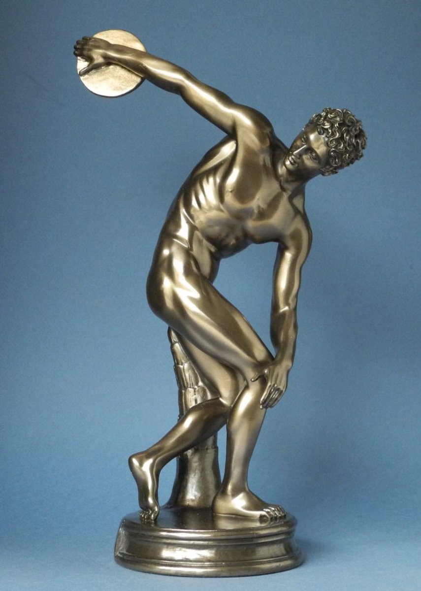 Body Talk – De Discuswerper | Bronskleurig Beeld - 27 cm - in originele doos