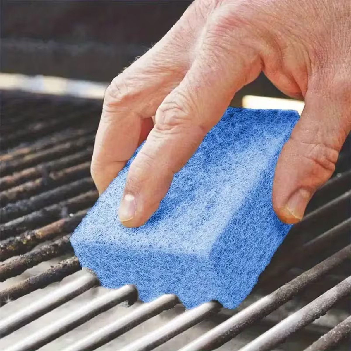 DW4Trading Barbecue Schuursponsjes Reinigingspads Set van 2 Stuks - Blauw - BBQ