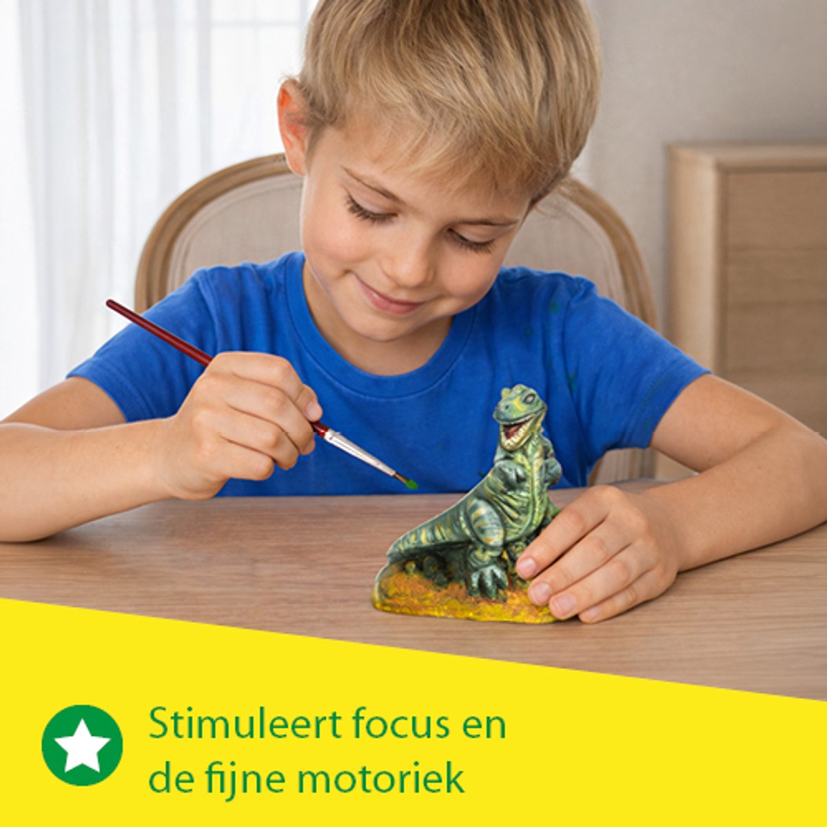 SES Creative - Gieten en schilderen - T-rex dino - sneldrogend - met gietmal, houder, gips, verf en penseel - knutselen jongens - Dinosaurus Speelgoed — afbeelding 4