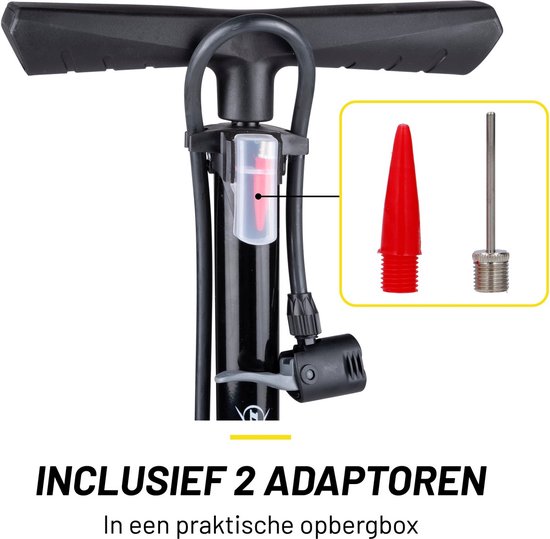 Dunlop Fietspomp met Drukmeter en Fiets Reparatieset 9-delig - Fietsgereedschap met Bandenplakkers en Bandenlichters - Geschikt voor Presta Dunlop Schrader Ventiel - Zwart — afbeelding 4