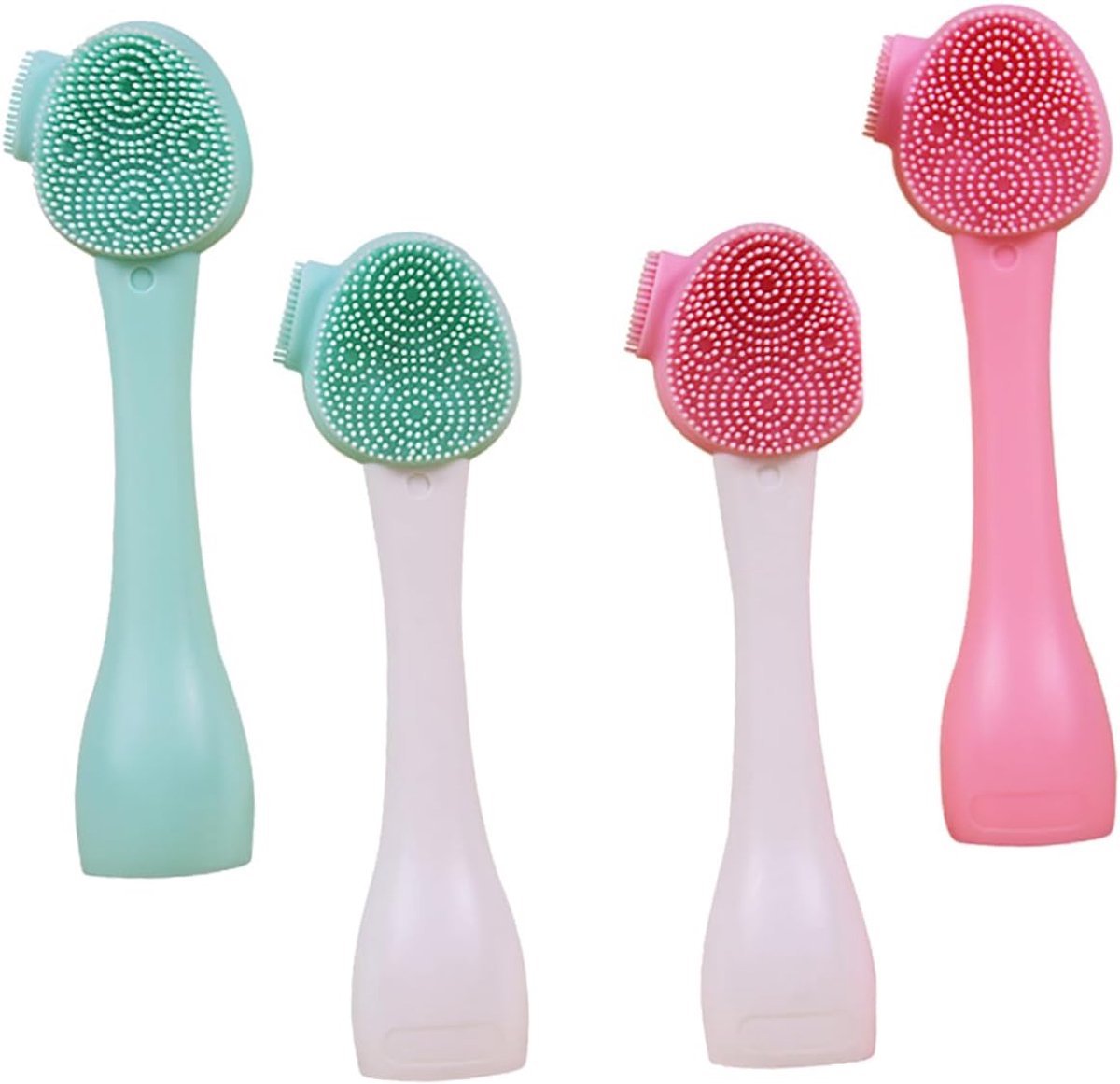 4 Stuks Draagbare Reinigingsborstel Gezichtsreinigingsreiniger Siliconen Gezichtsborstel Gezichtsreinigingsgereedschap Gezichtsscrubber Gezichtsborstel Gezicht Exfoliator Porie