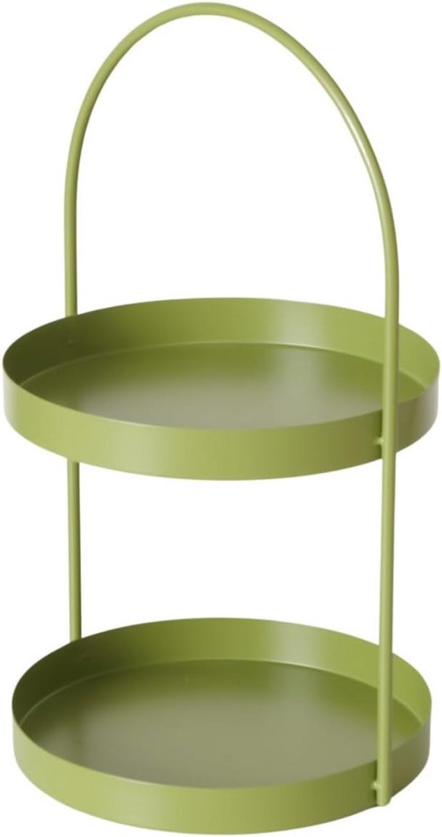 Decoratieve Etagère met 3 Niveaus - Groen Metaal - 45 cm Hoog