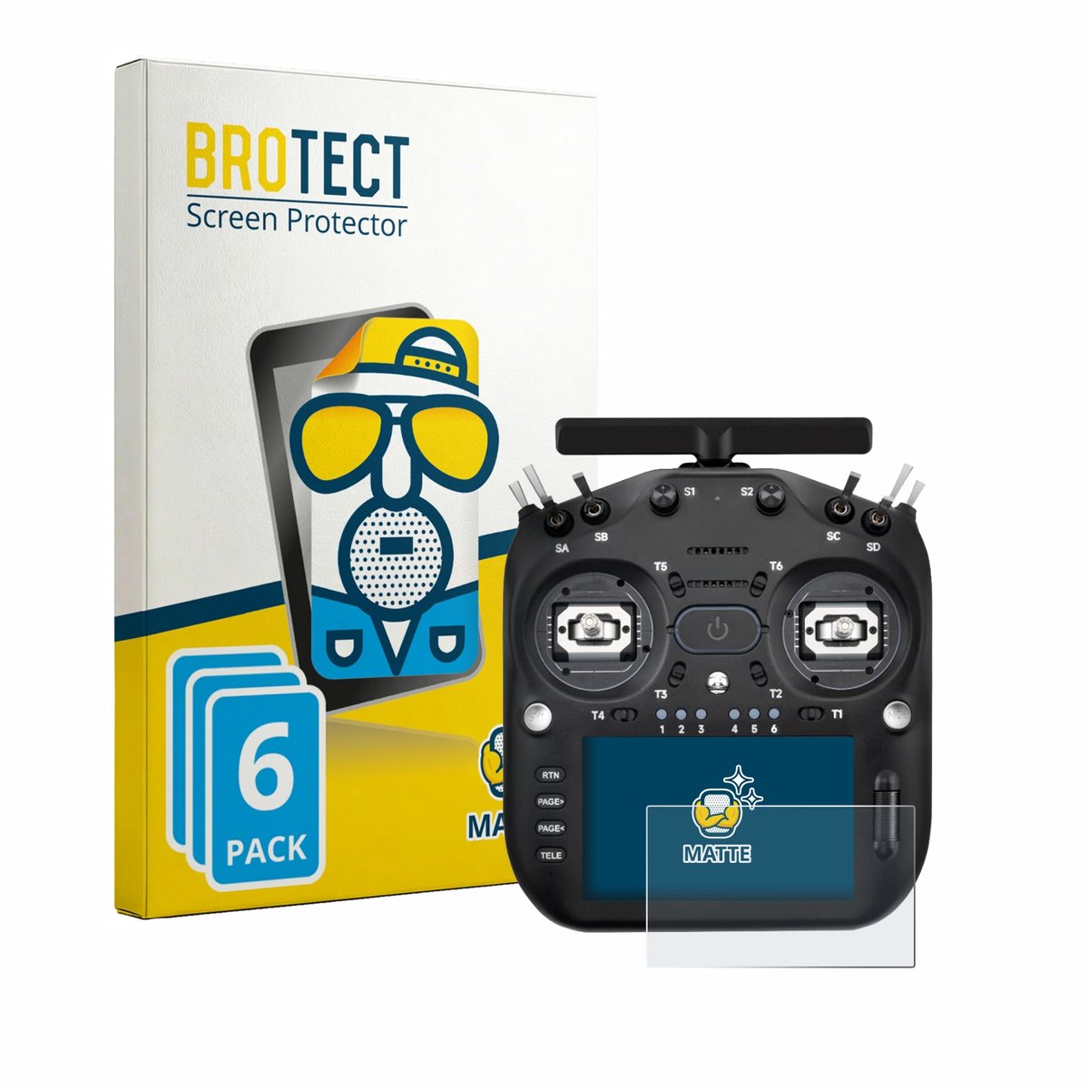 BROTECT - Screenprotector voor Radiomaster TX16S MK3 - Folie Beschermfolie matte 6 Stuks