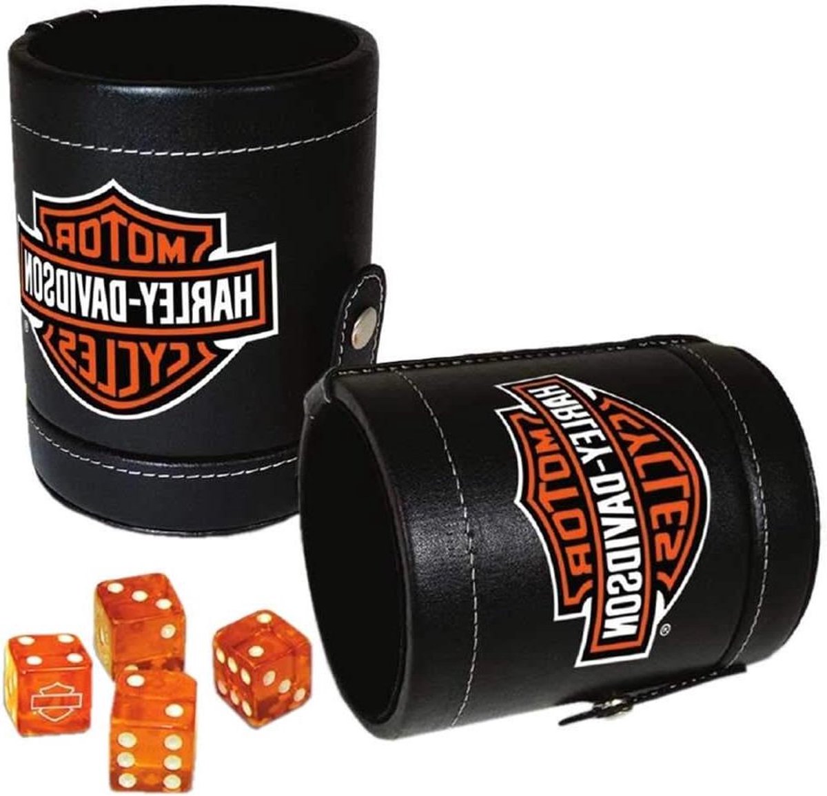 Dobbelstenen Bekerset - Dobbelbeker met Dobbelstenen - Spelavonden Thuis - Met Opbergfunctie - 4 x 3.25 inch - Zwart