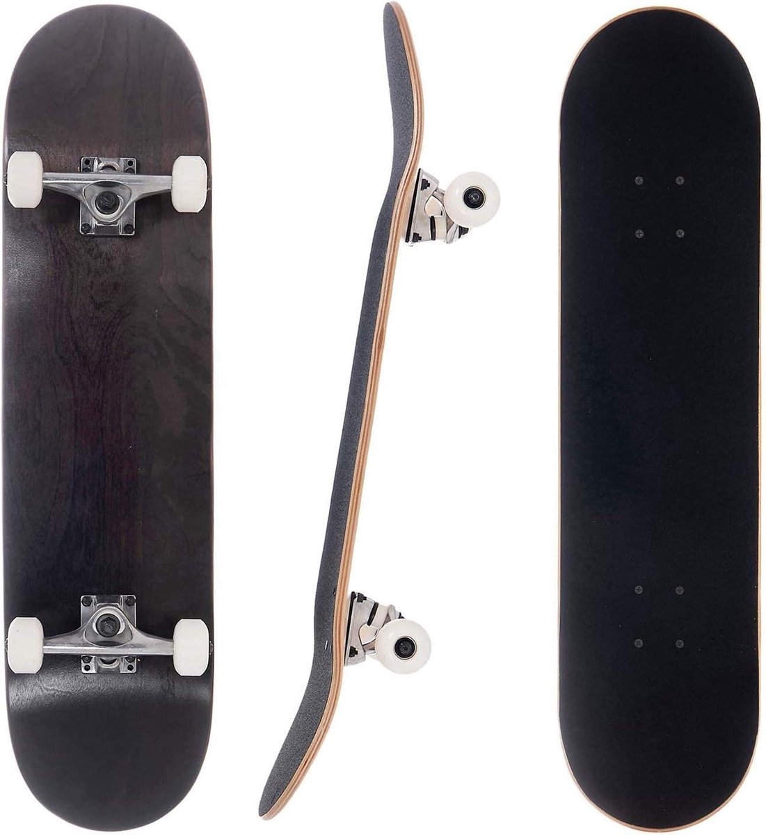 Compleet Skateboard Skate Board Straat Skate Dubbele Kick Deck 8 x 31.75 Inch Zwart