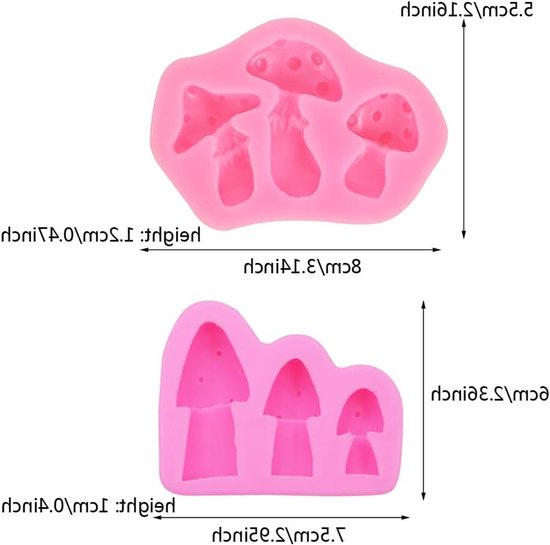 3D Paddenstoel Silicone Mallen voor Taart en Cupcakes - Perfect voor Chocolade, Fudge en Snoep Decoratie - Set van 2 Stuks — afbeelding 5