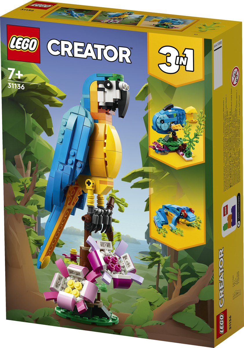 LEGO Creator 3in1 Exotische Papegaai - Kikker - Vis Dieren Speelgoed Set voor Kinderen - 31136 — afbeelding 24
