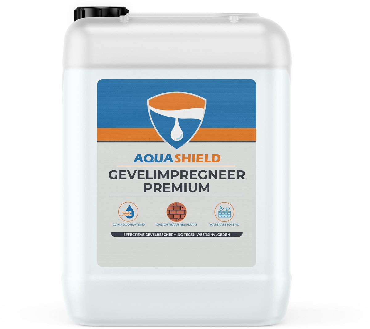 Aquashield Gevelimpregneer Premium - Can, 20L - Oplosmiddelhoudend Gevelimpregneermiddel - Uitstekende Waterafstotendheid