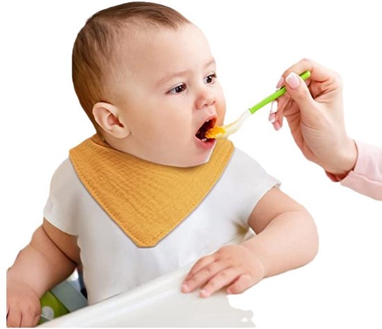 10x Absorberende Driehoekige Slabberdoeken voor Baby's - Zachte Katoenen Halsdoeken — afbeelding 4