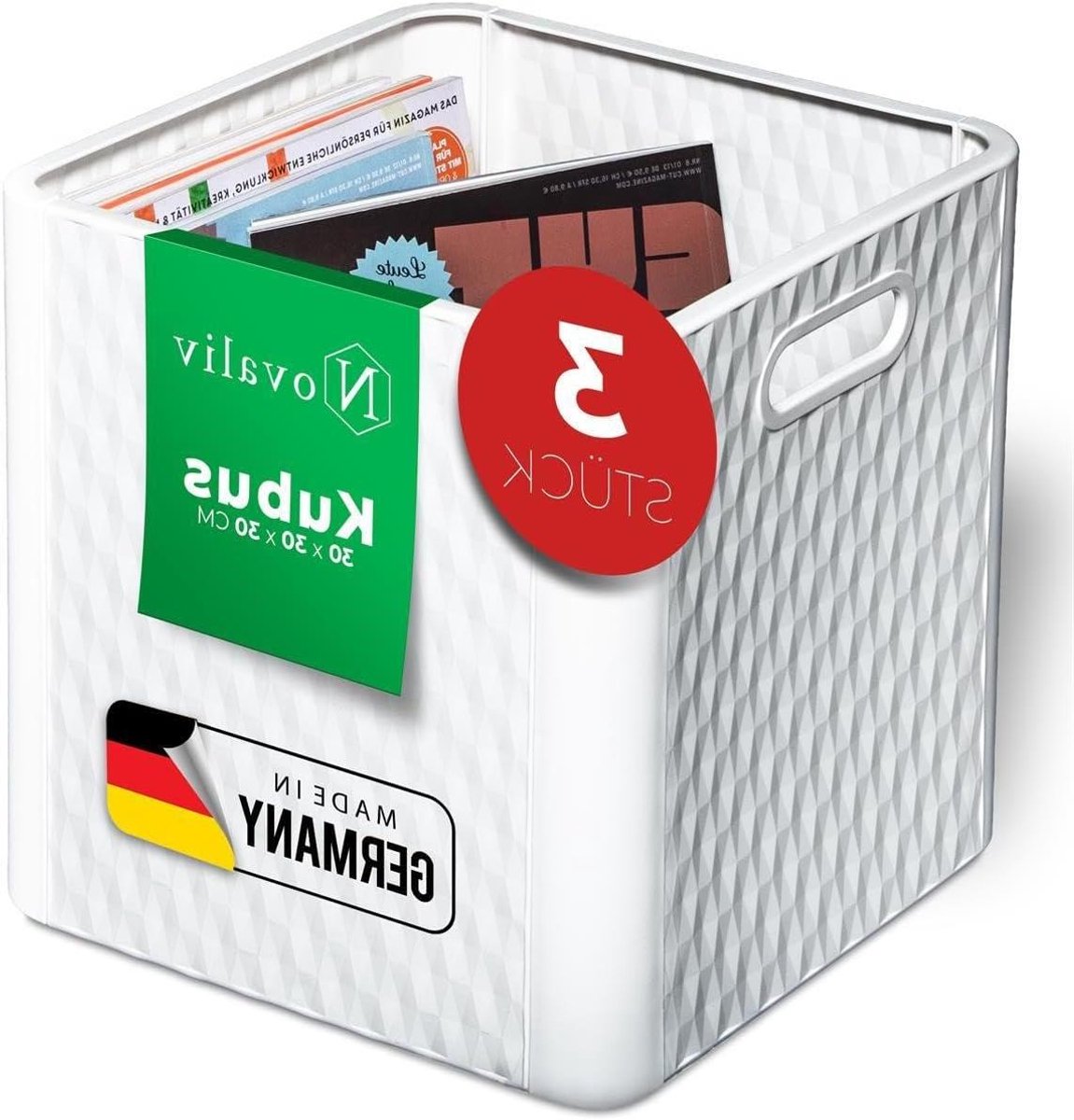 Opbergdozen - Kallax Kisten Vouwbox - Rek Organiseren - Vouwbaar Ontwerp - 30 x 30 x 30 cm - Wit