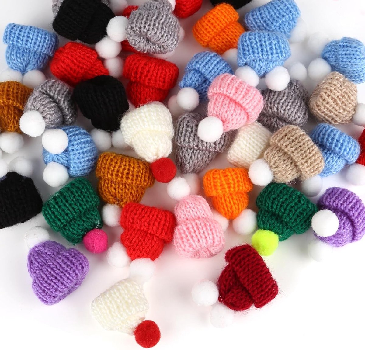 Mini Kerstmutsen voor Poppen en Flessen - 40 Stuks DIY Party Hoedjes, Sfeervolle Decoratie voor Feestdagen en Cadeaus