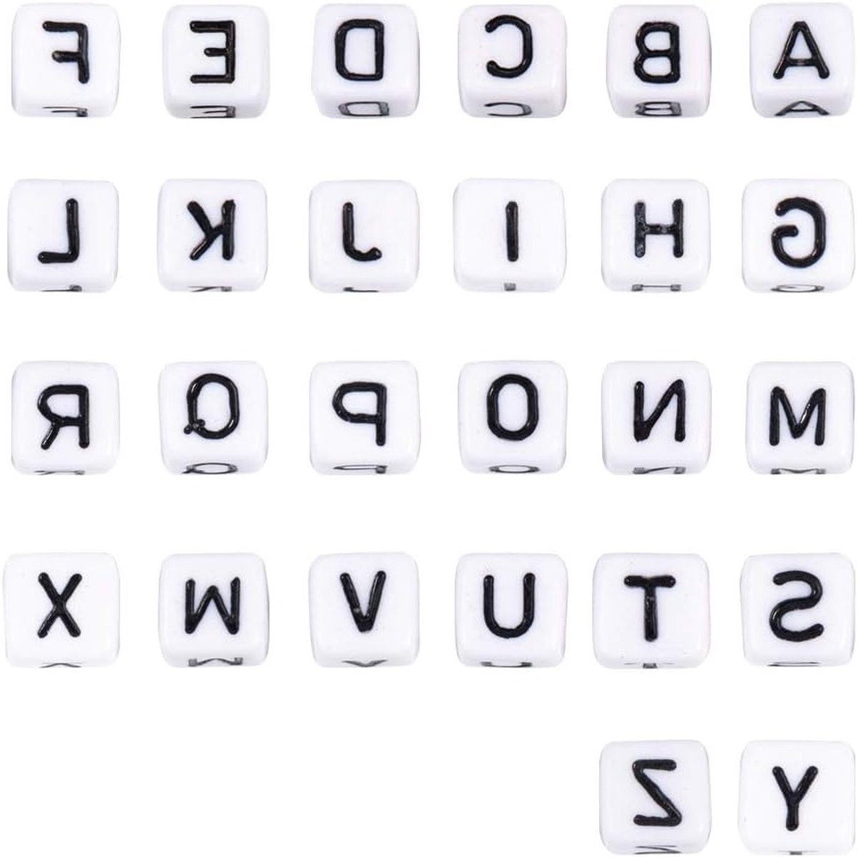 564 Stuks Alphabet Letter Beads - Grote Gaten Acryl Cube Kralen voor DIY Kettingen en Armbanden, 10x10x10mm, Gat: 4mm