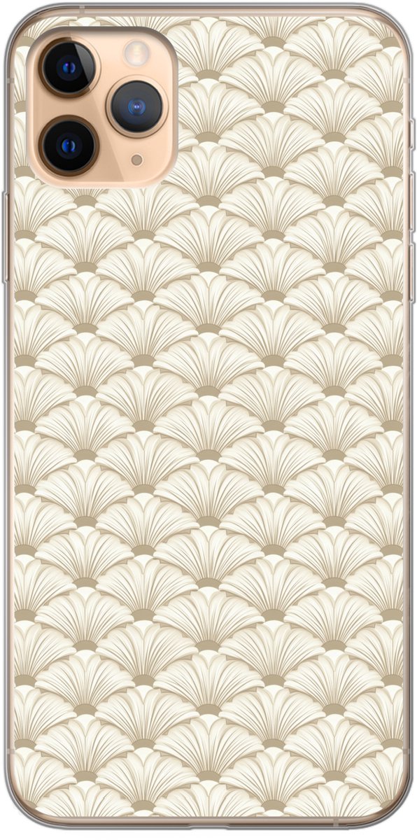 Telefoonhoesje Geschikt voor iPhone 11 Pro Max hoesje - Klassiek - Art - Beige - Siliconen Telefoonhoesje Telefoonhoesje