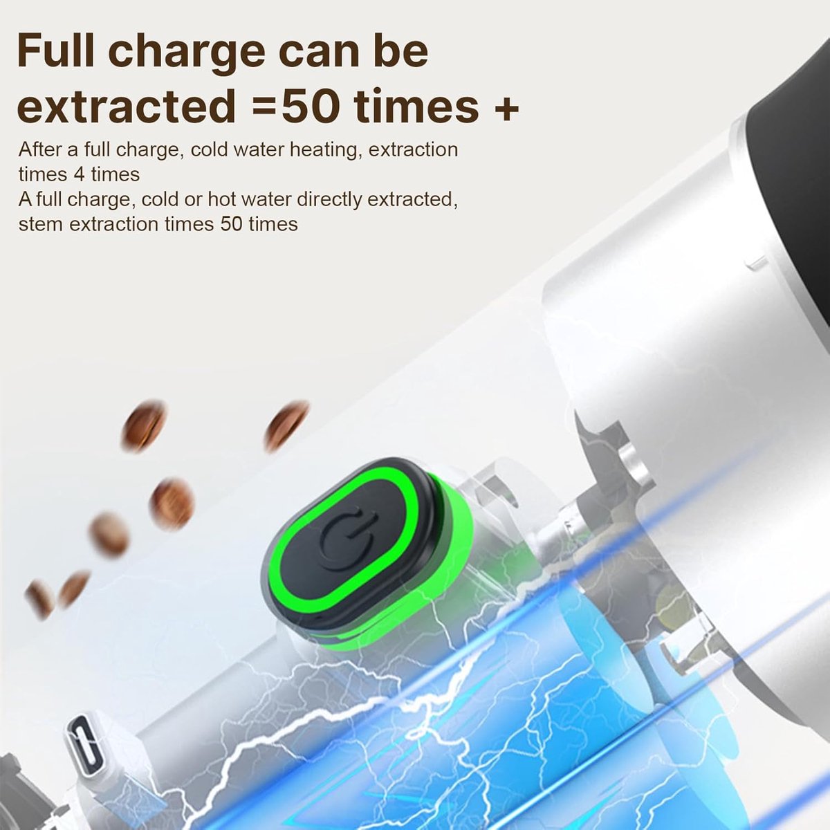 Espressomachine voor op reis - Elektrisch - Auto koffiezetapparaat - Zelfverwarmend - USB-C - Thuis en auto - Camping koffiezetapparaat - Draagbaar — cadeau in Kookcadeaus - foto 4