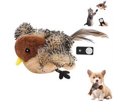 Oplaadbare kattenspeelgoed Interactieve Vogel Speelgoed Met Fladderende Vleugels En Mussen Geluid USB Oplaadbaar Afstandsbediening Vliegend Speeltje Voor Katten Huisdiervermaak
