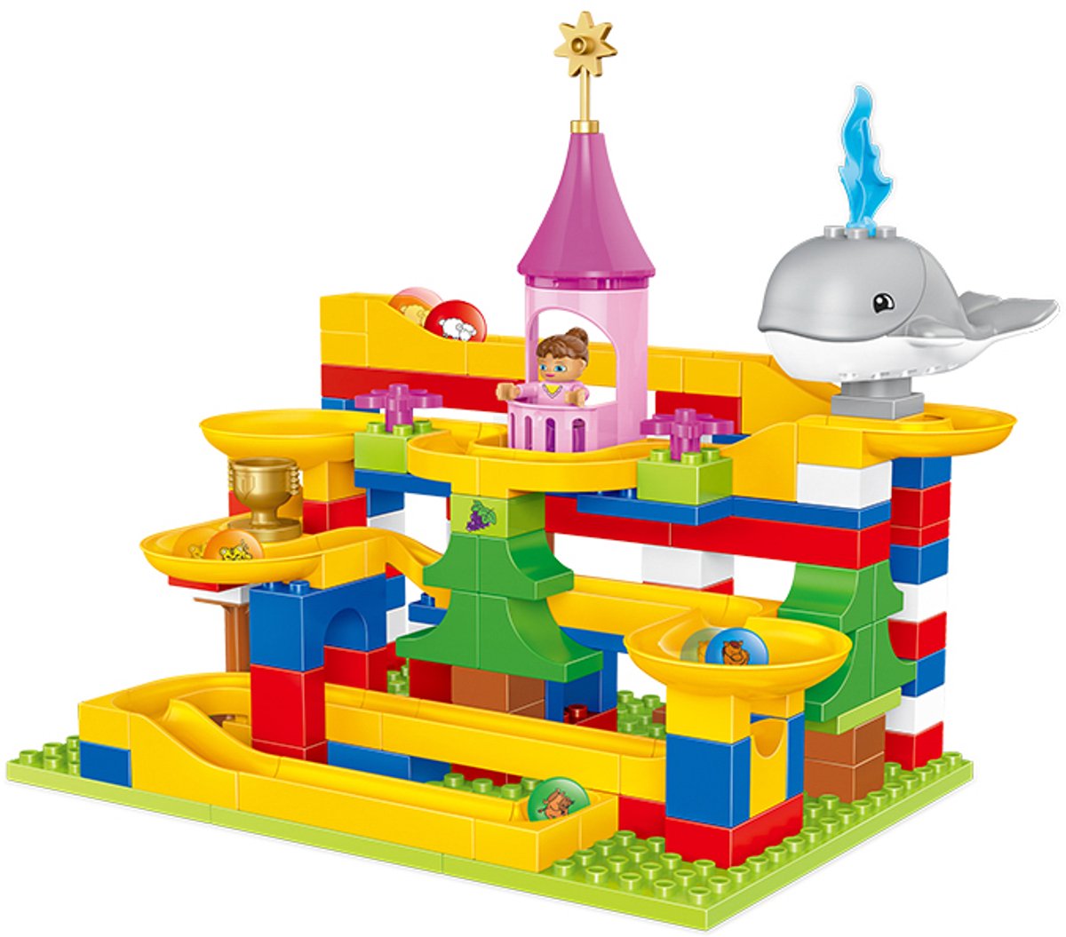 Knikkerbaan Marble Run Groot - Duplo Geschikt - 137 onderdelen - 3+ jaar
