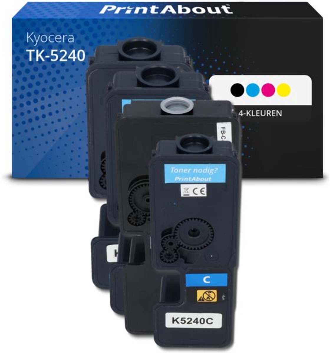PrintAbout huismerk Toner TK-5240 4-kleuren Multipack geschikt voor Kyocera
