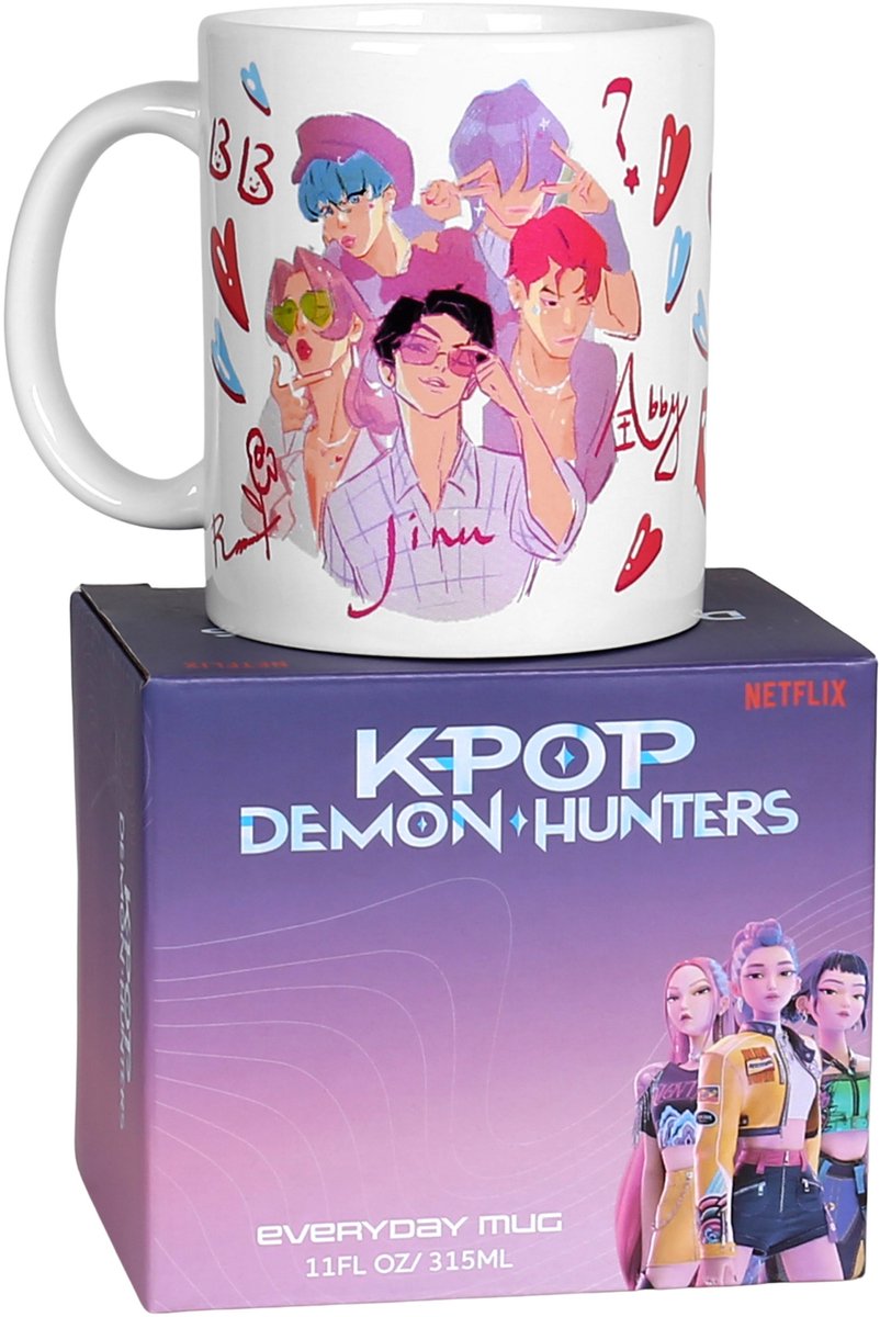 K-Pop Demon Hunters SAJA BOYS Keramische mok met oor, witte theemok 315 ml — cadeau in Cadeau-ideeën - foto 3