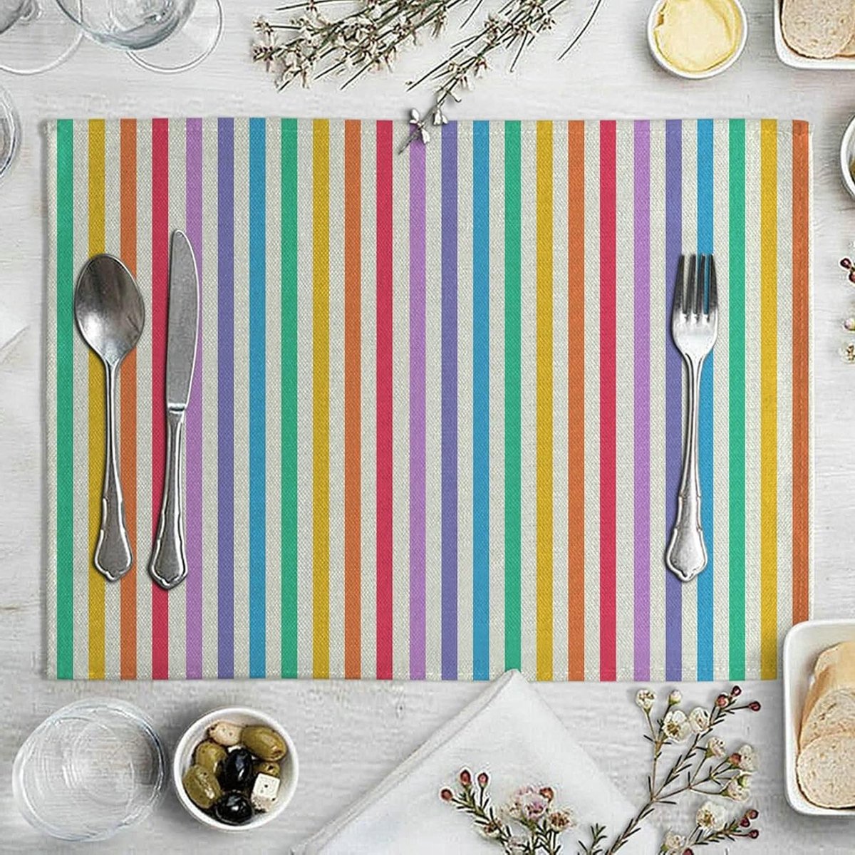 Placemat Set - Tafelmatten - Tafel Beschermen - Dubbelzijdig Bedrukt - 32 x 42 cm - Kleurrijk