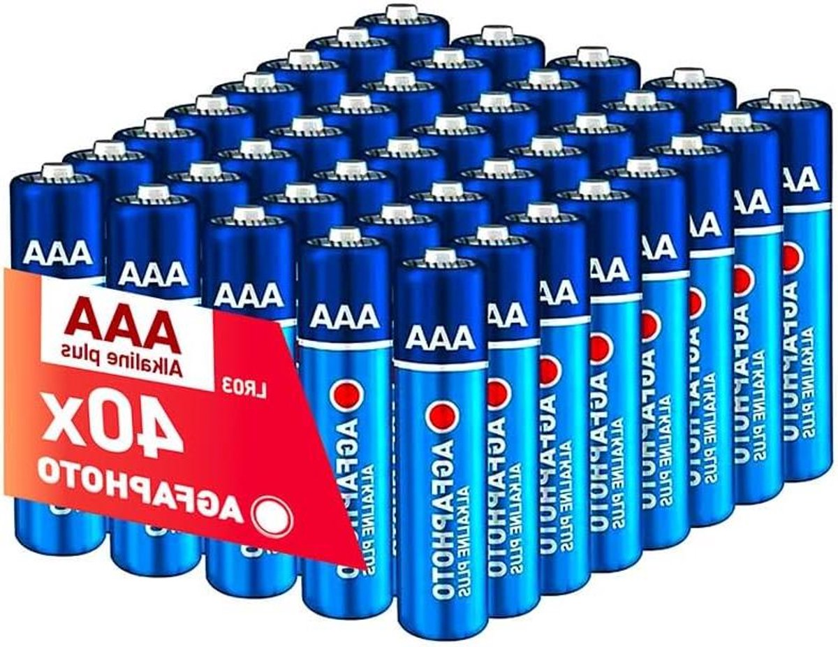 Alkalinebatterijen AAA - Micro batterijen Wegwerpbatterijen - Energie Voor Apparaten - Lange Levensduur - 40 stuks - Wit