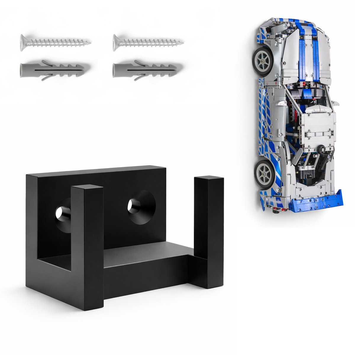 YUOM. Muurbeugel geschikt voor LEGO Technic 42210 Nissan Skyline GT-R – Wandhouder – Incl. Schroeven & Pluggen
